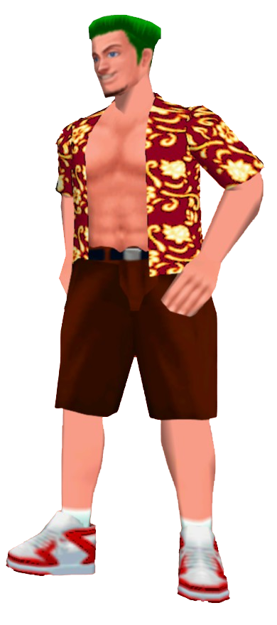 Axel, the green-haired taxi driver from Crazy Taxi.